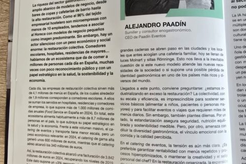 ARTÍCULO DE OPINIÓN EN CATERNEWS: RESTAURANCIÓN COLECTIVA Y ORGANIZADA